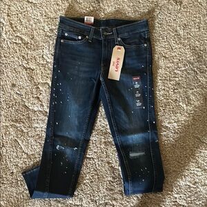 Levi's Blue Skinny Jeans Distressed Ankle Length